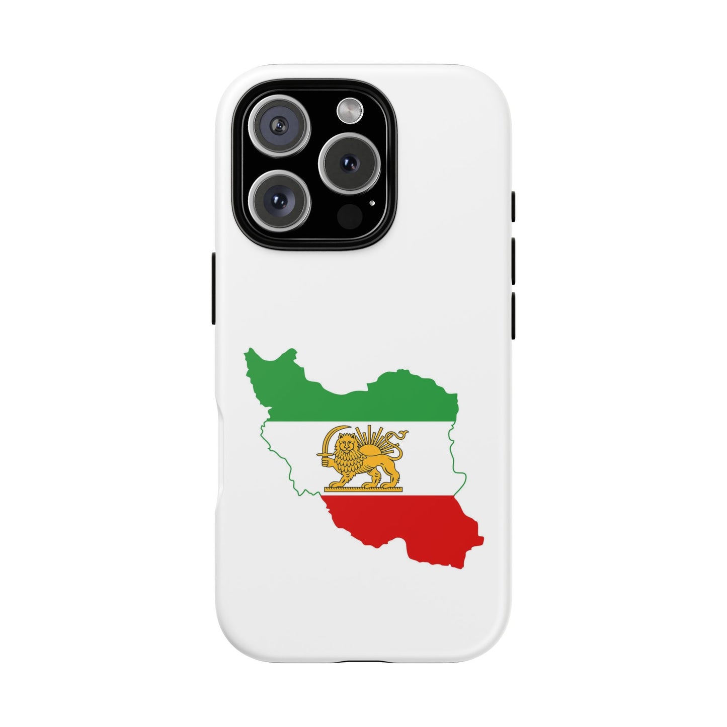 Iran Map Phone Case with Lion & Sun Flag — Persian Heritage Protective Case