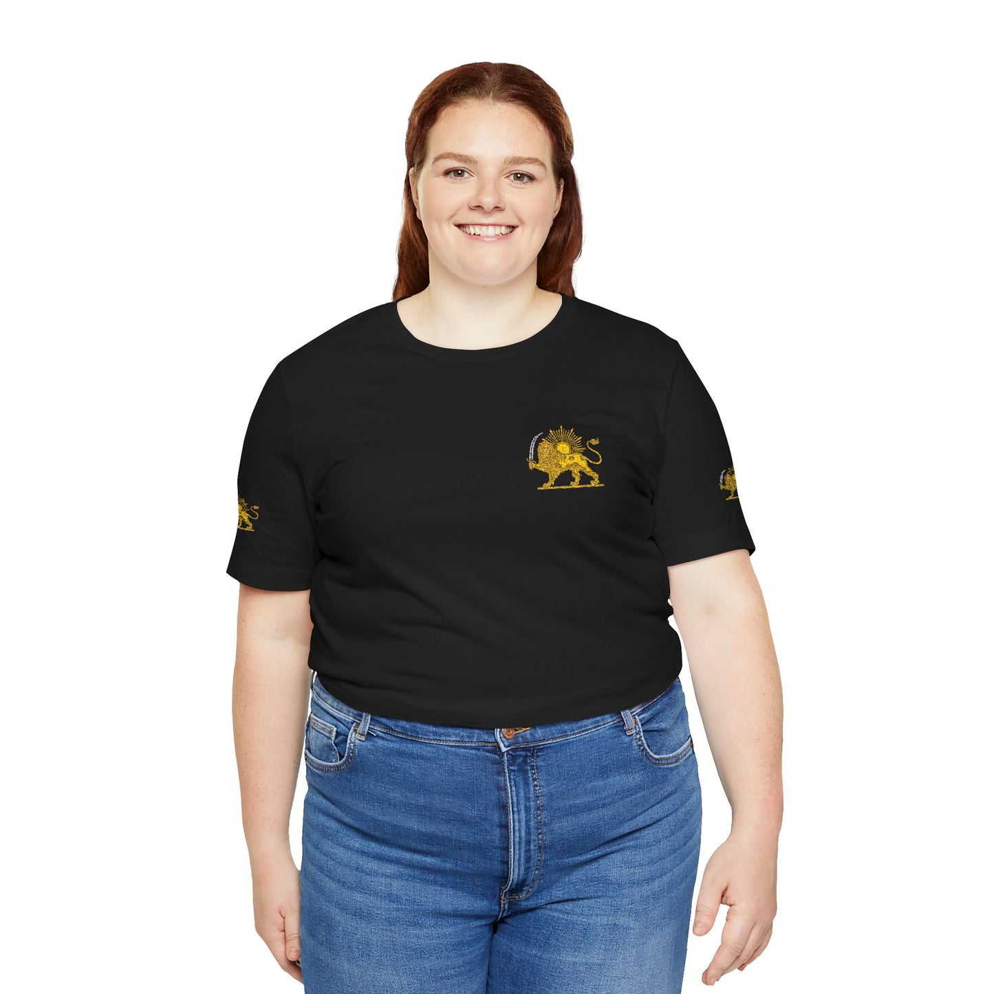 Pocket Lion Graphic Tee — Small Chest & Sleeve Wildcat Design