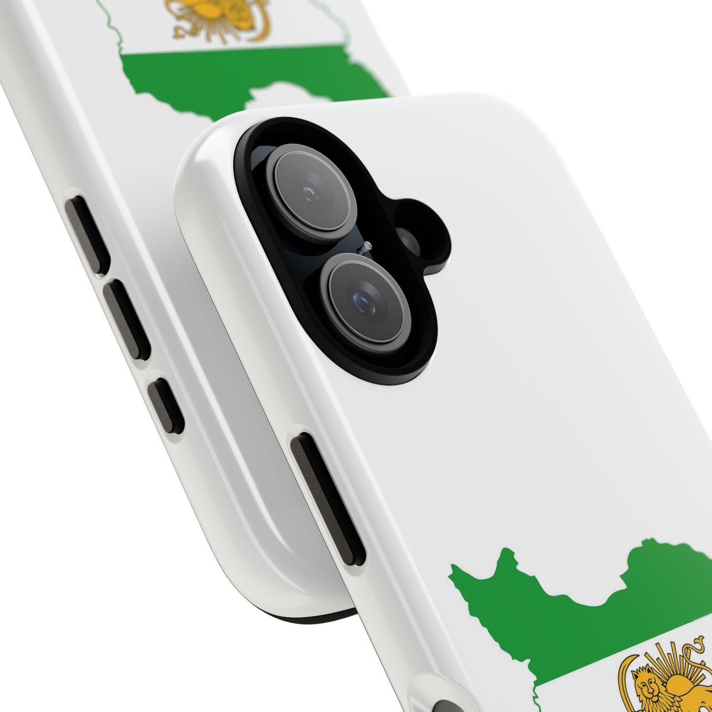 Iran Map Phone Case with Lion & Sun Flag — Persian Heritage Protective Case
