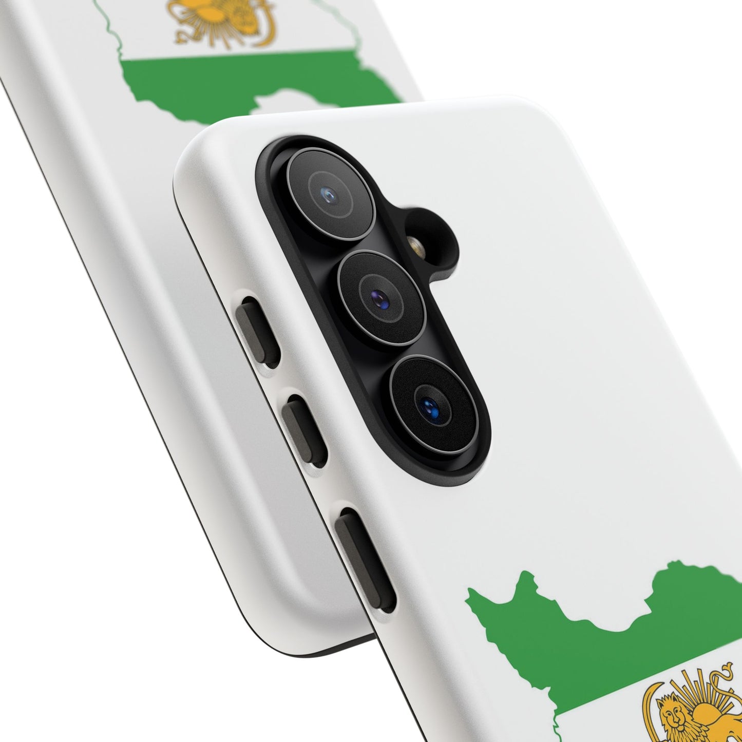 Iran Map Phone Case with Lion & Sun Flag — Persian Heritage Protective Case