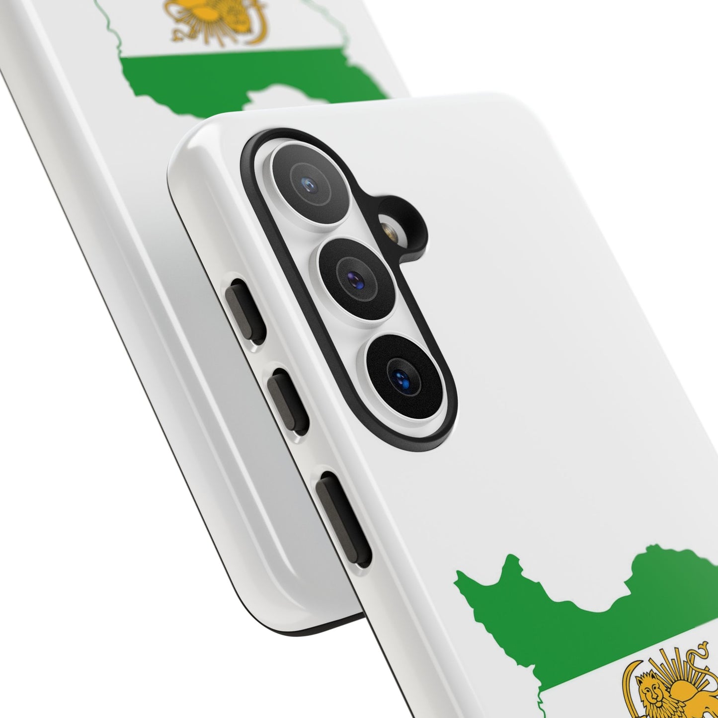 Iran Map Phone Case with Lion & Sun Flag — Persian Heritage Protective Case
