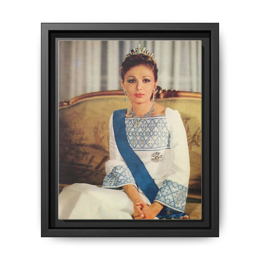 Framed Matte Canvas Portrait Print — Elegant Royal Figure in Traditional Gown