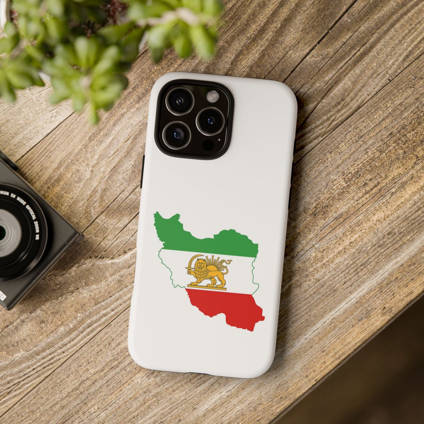 Iran Map Phone Case with Lion & Sun Flag — Persian Heritage Protective Case