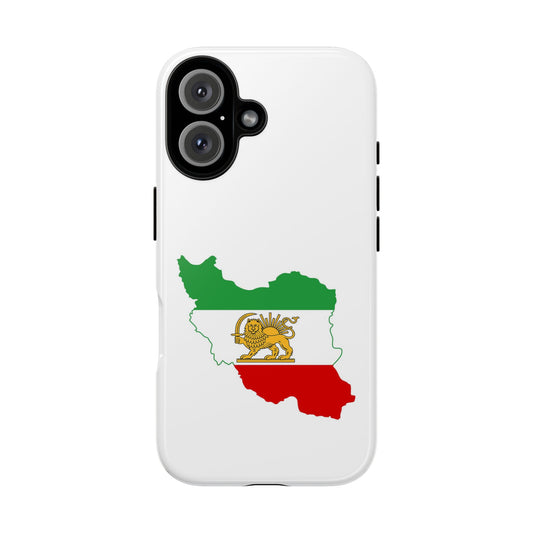 Iran Map Phone Case with Lion & Sun Flag — Persian Heritage Protective Case