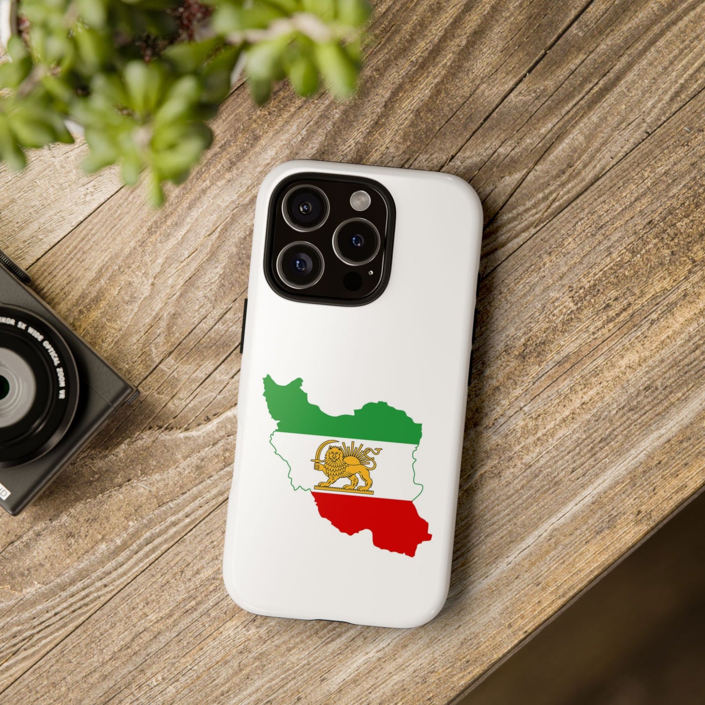 Iran Map Phone Case with Lion & Sun Flag — Persian Heritage Protective Case