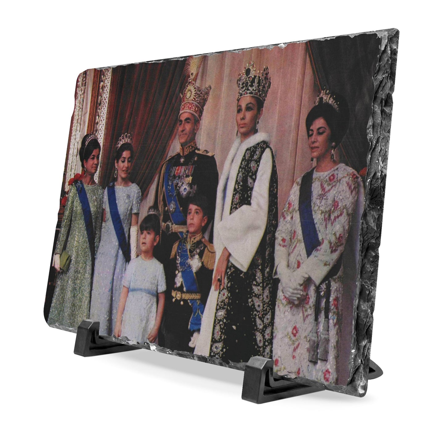 Personalized Slate Desk Plaque — Vintage Royal Portrait Photo Display