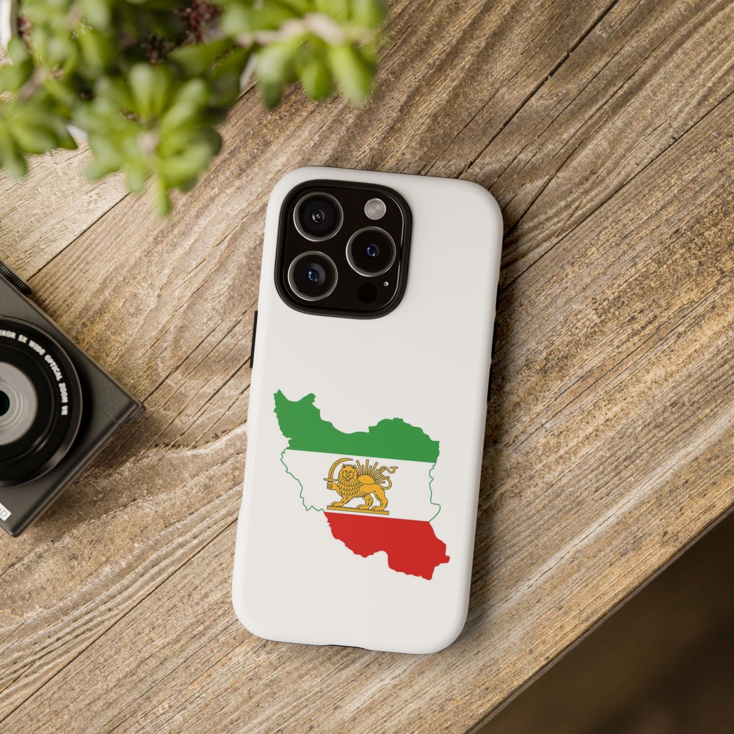 Iran Map Phone Case with Lion & Sun Flag — Persian Heritage Protective Case