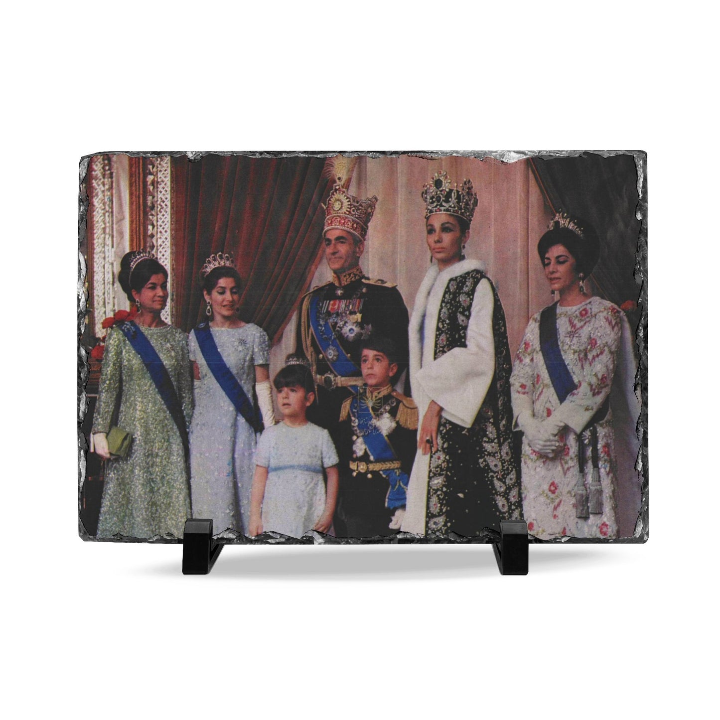 Personalized Slate Desk Plaque — Vintage Royal Portrait Photo Display