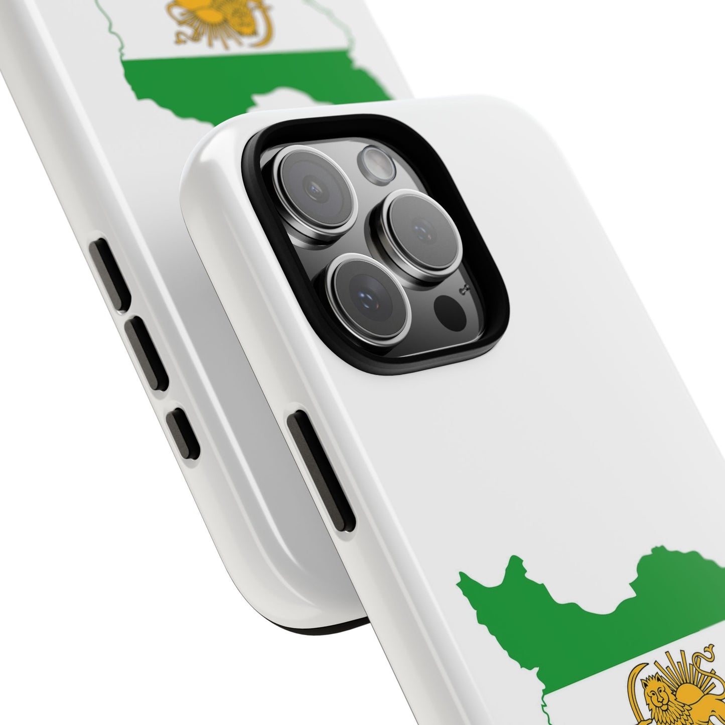 Iran Map Phone Case with Lion & Sun Flag — Persian Heritage Protective Case