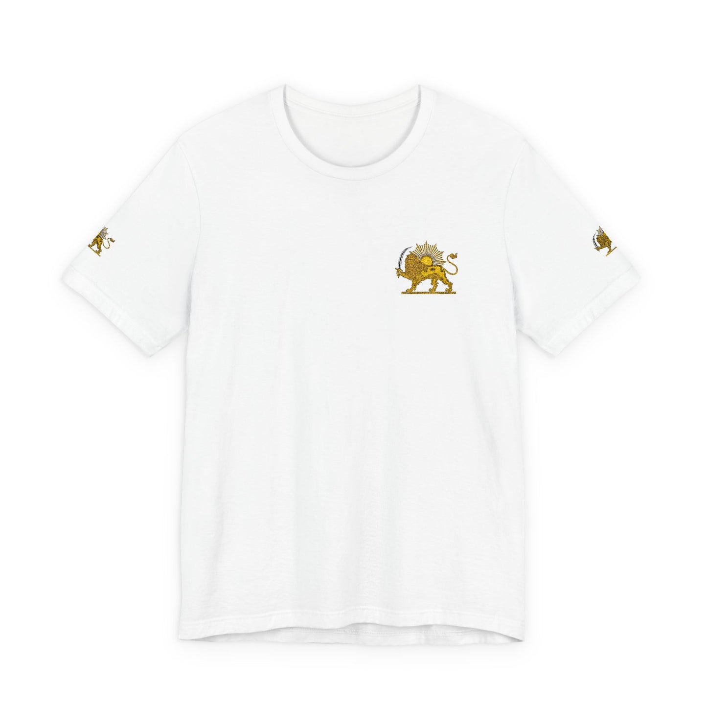 Pocket Lion Graphic Tee — Small Chest & Sleeve Wildcat Design