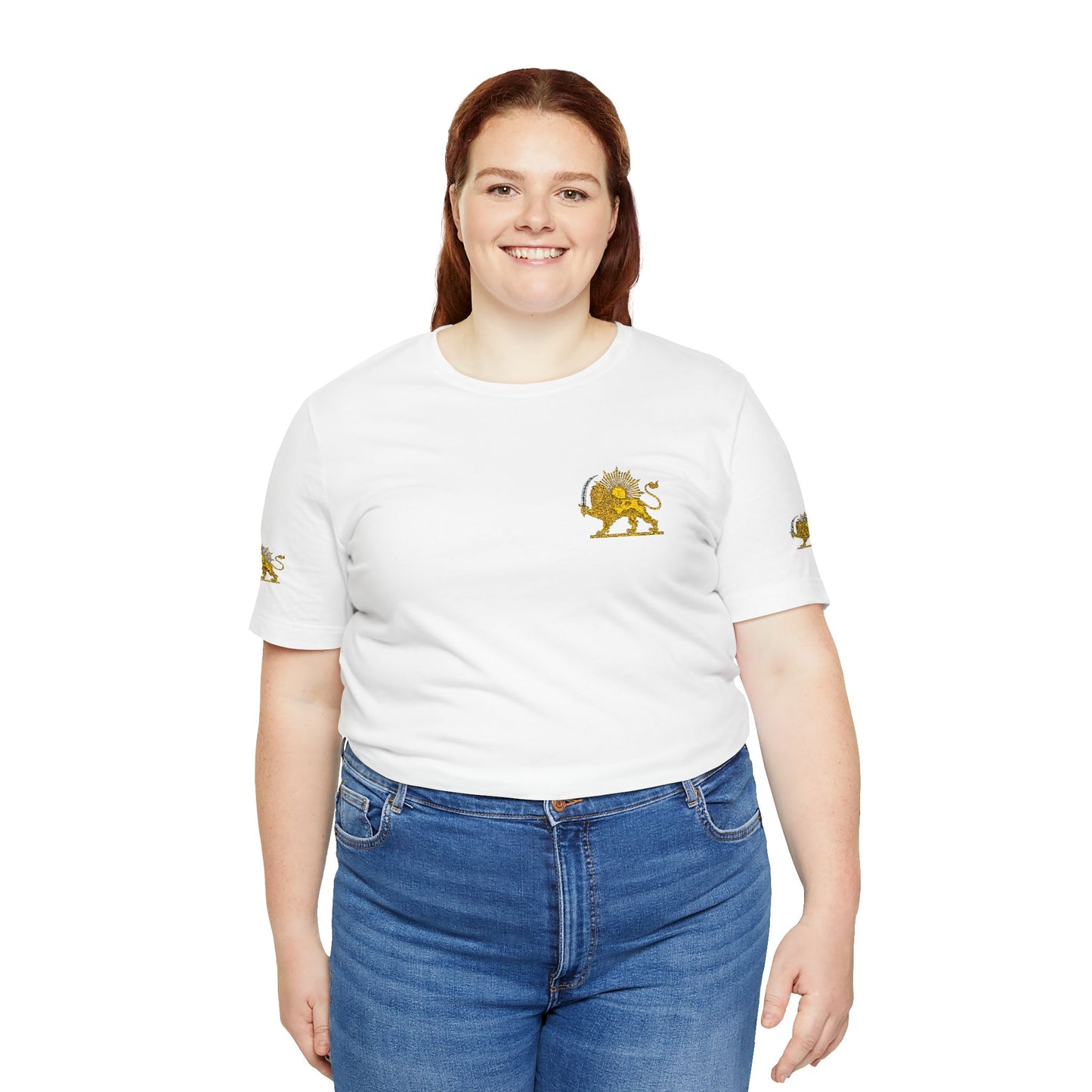 Pocket Lion Graphic Tee — Small Chest & Sleeve Wildcat Design
