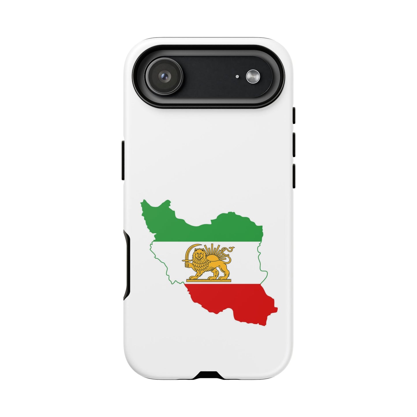 Iran Map Phone Case with Lion & Sun Flag — Persian Heritage Protective Case