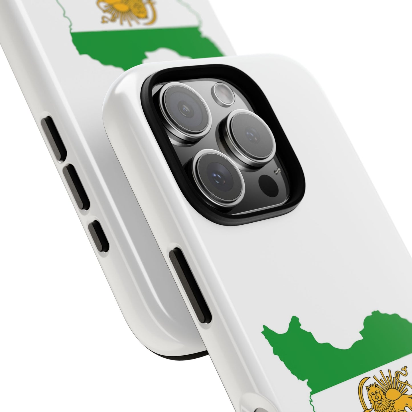 Iran Map Phone Case with Lion & Sun Flag — Persian Heritage Protective Case