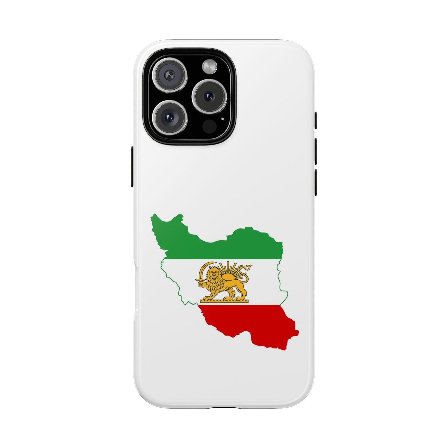 Iran Map Phone Case with Lion & Sun Flag — Persian Heritage Protective Case
