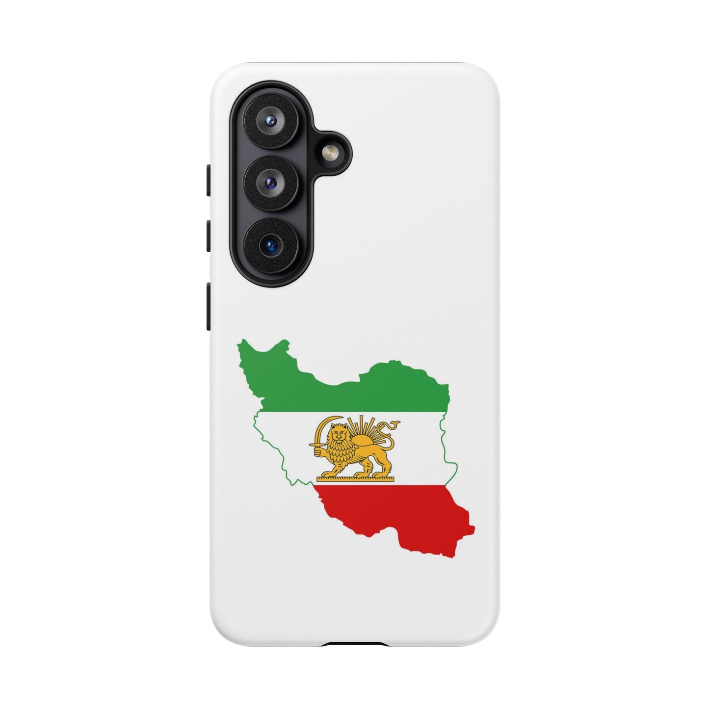 Iran Map Phone Case with Lion & Sun Flag — Persian Heritage Protective Case