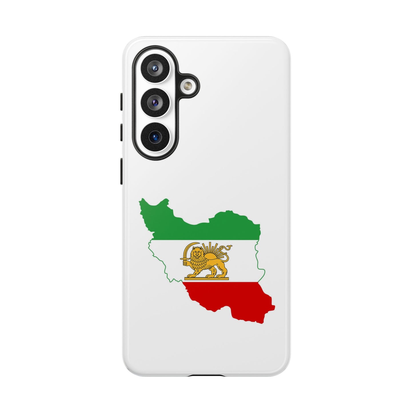 Iran Map Phone Case with Lion & Sun Flag — Persian Heritage Protective Case