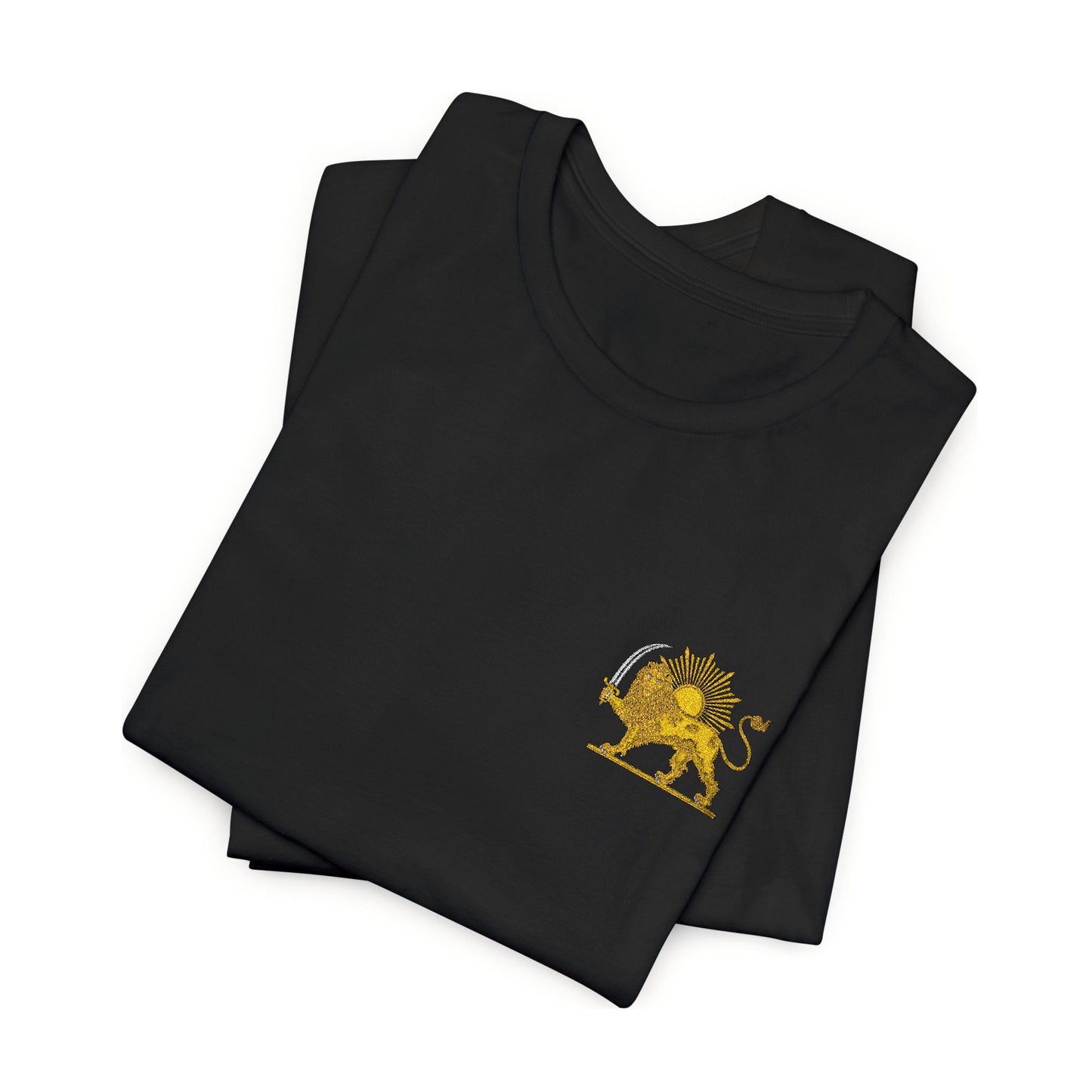 Pocket Lion Graphic Tee — Small Chest & Sleeve Wildcat Design