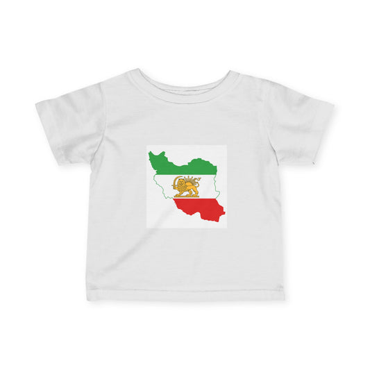 Infant Tee — Iran Map with Lion & Sun Flag Baby Shirt