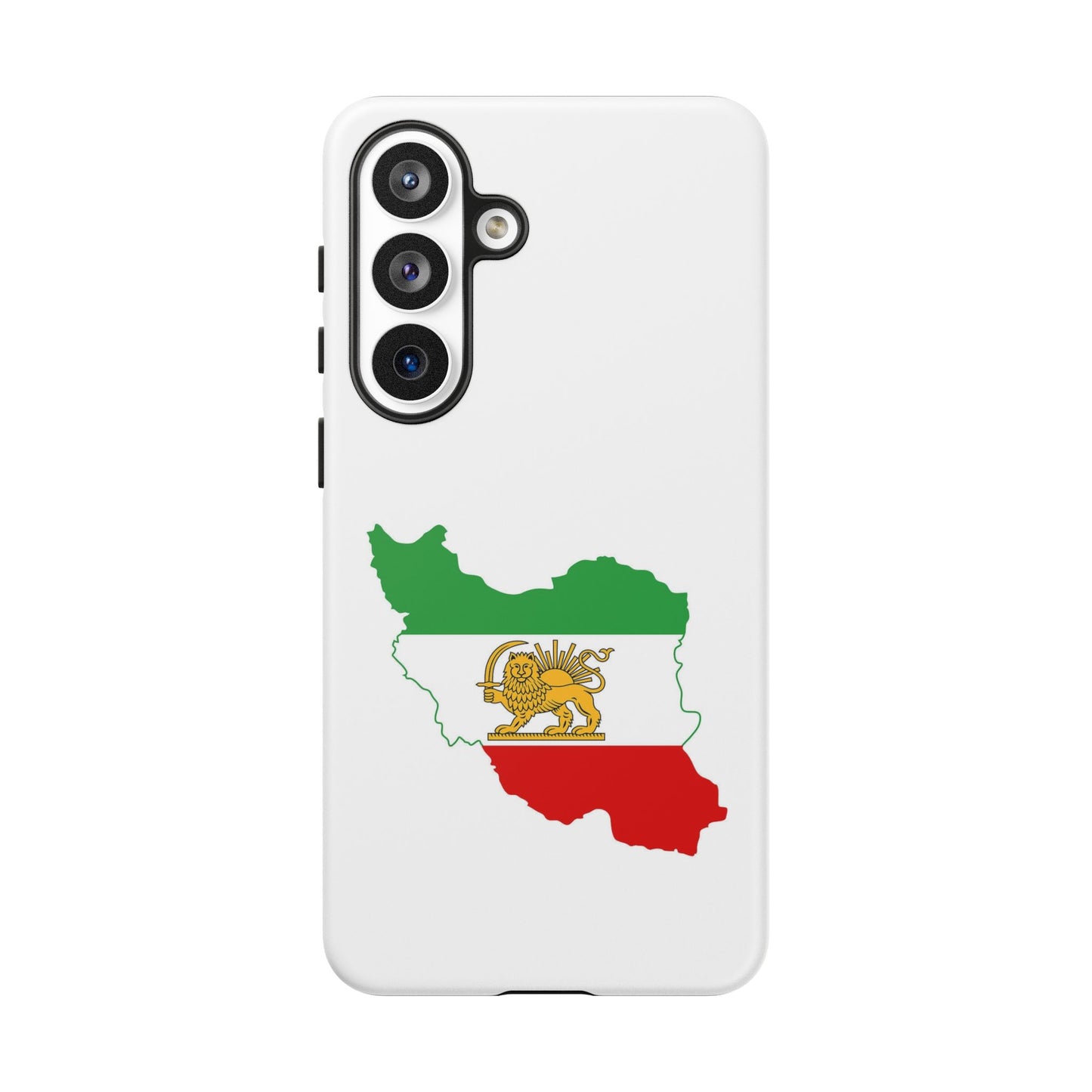 Iran Map Phone Case with Lion & Sun Flag — Persian Heritage Protective Case