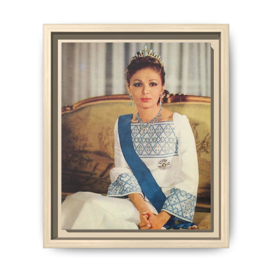 Framed Matte Canvas Portrait Print — Elegant Royal Figure in Traditional Gown
