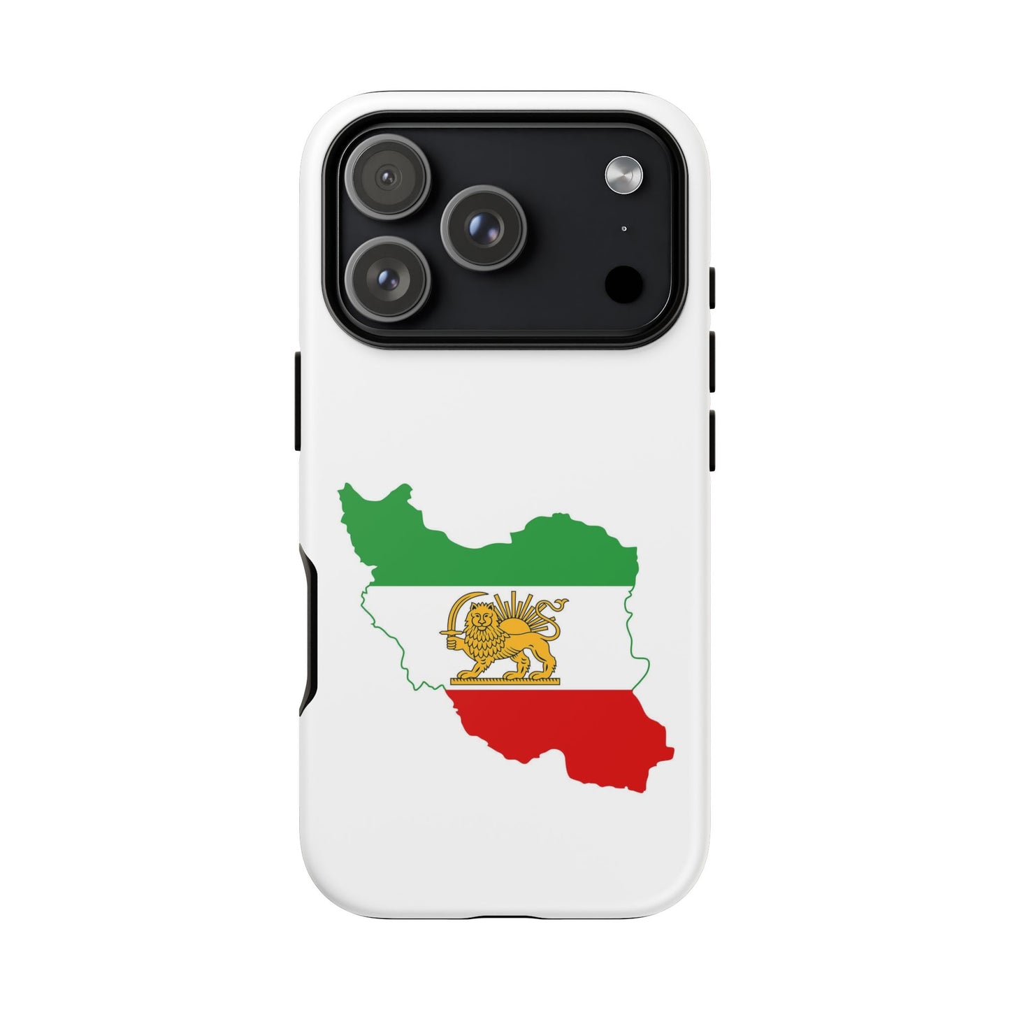 Iran Map Phone Case with Lion & Sun Flag — Persian Heritage Protective Case