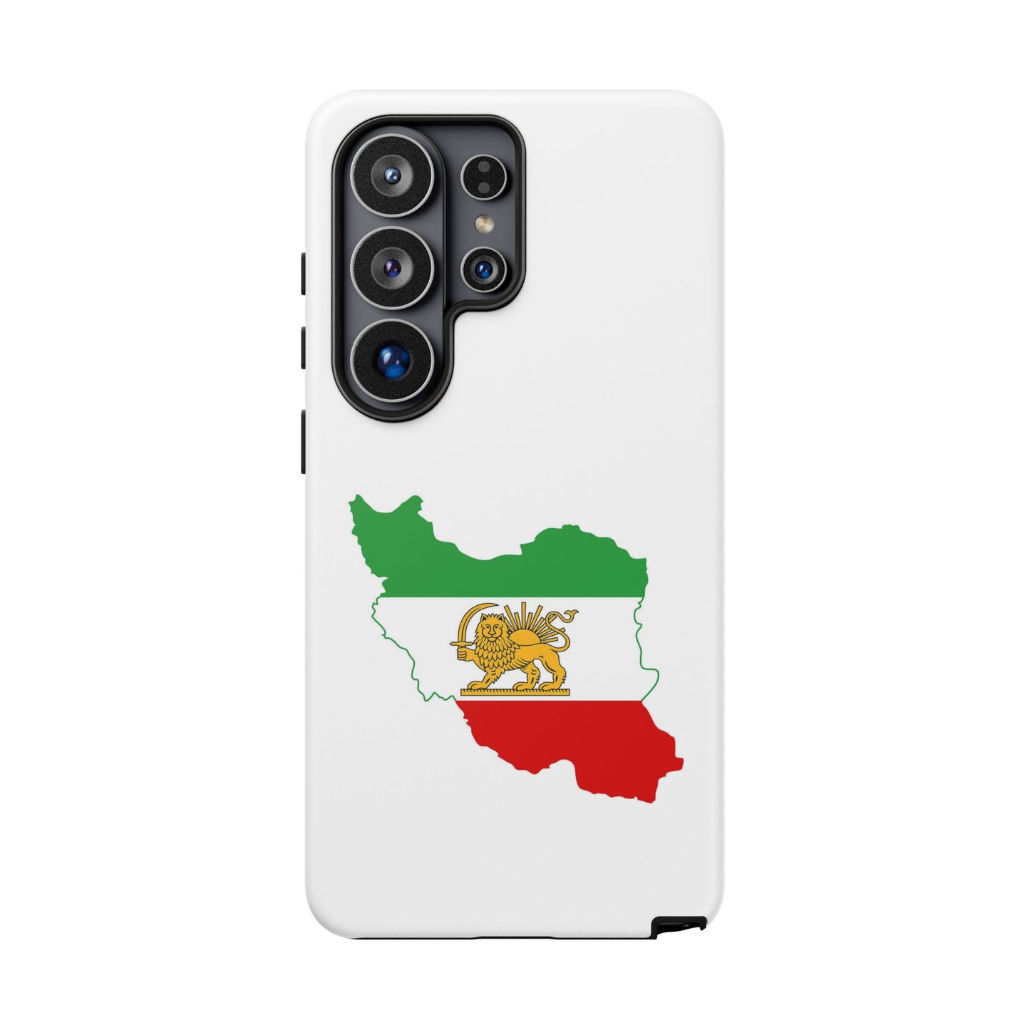 Iran Map Phone Case with Lion & Sun Flag — Persian Heritage Protective Case