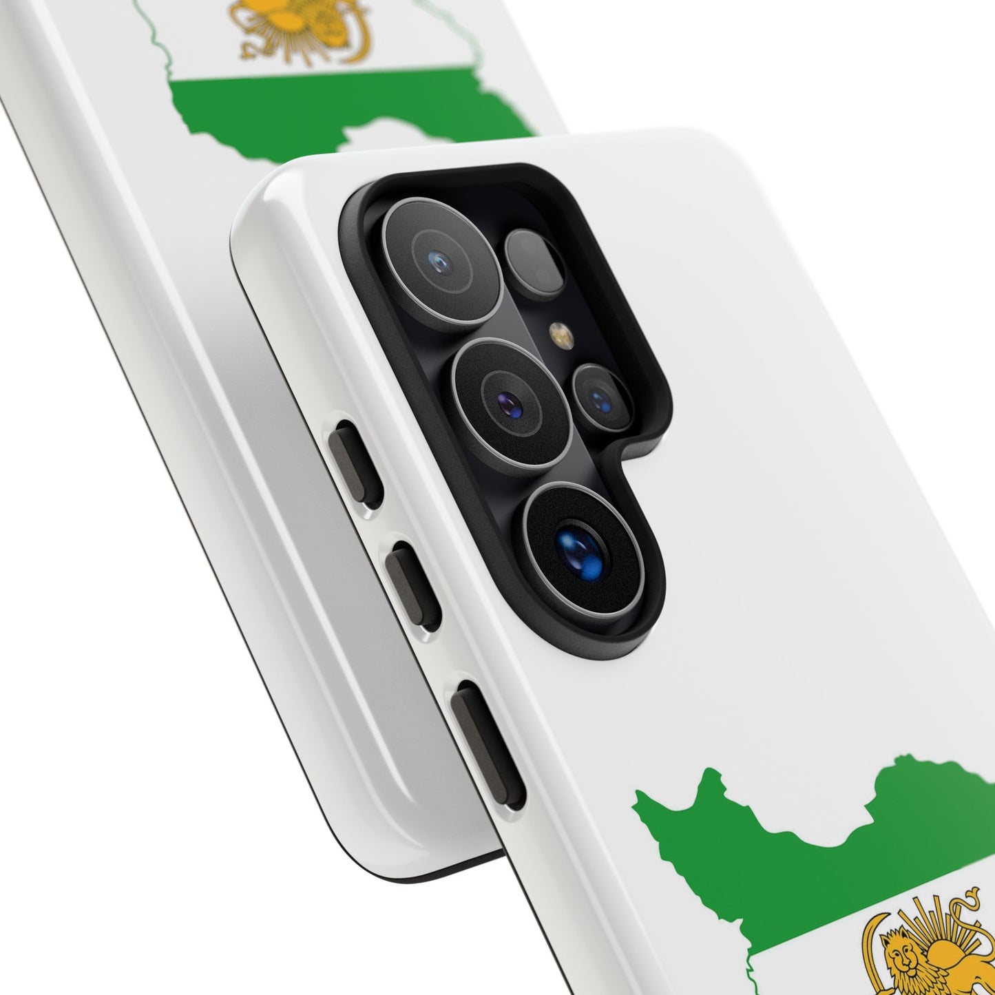 Iran Map Phone Case with Lion & Sun Flag — Persian Heritage Protective Case