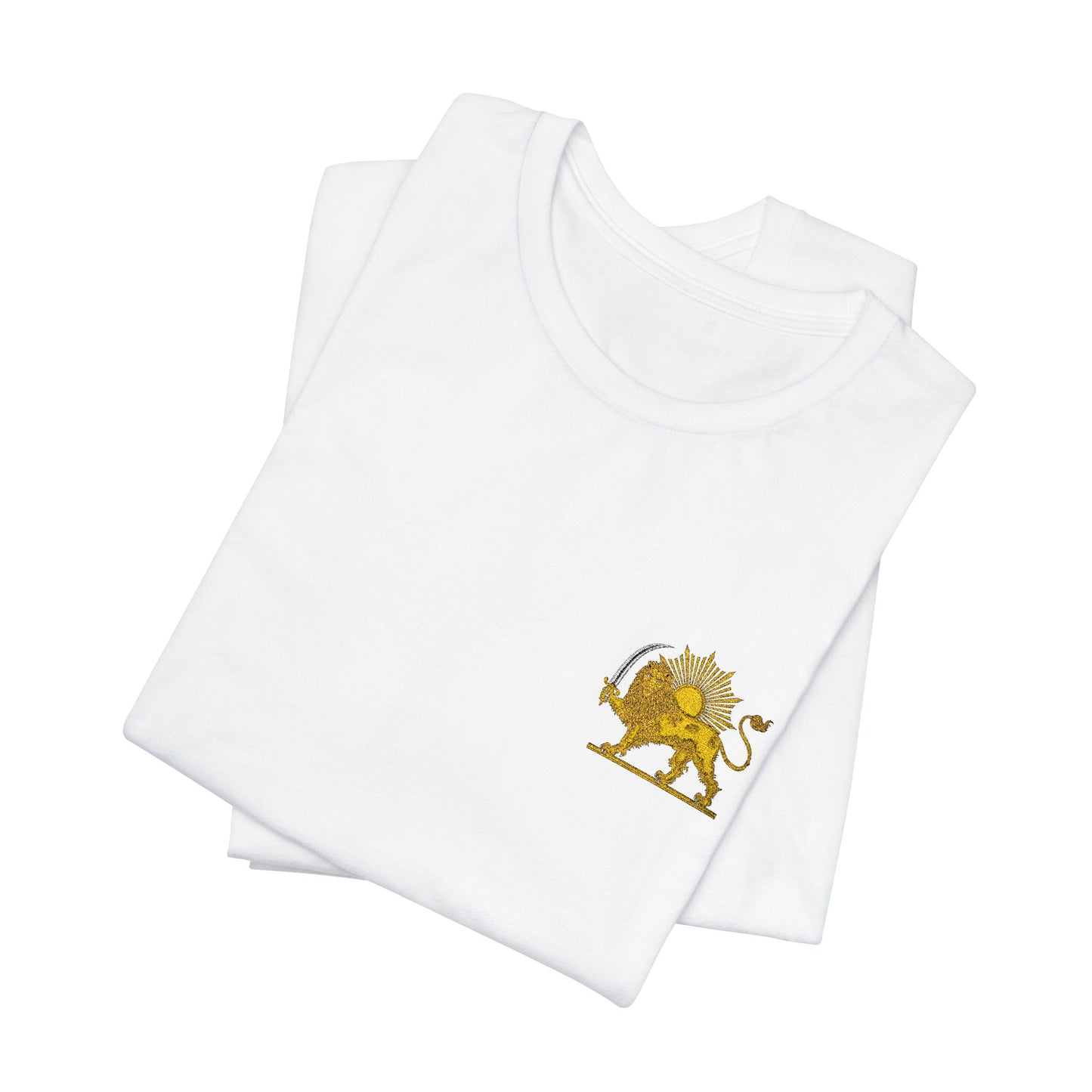 Pocket Lion Graphic Tee — Small Chest & Sleeve Wildcat Design