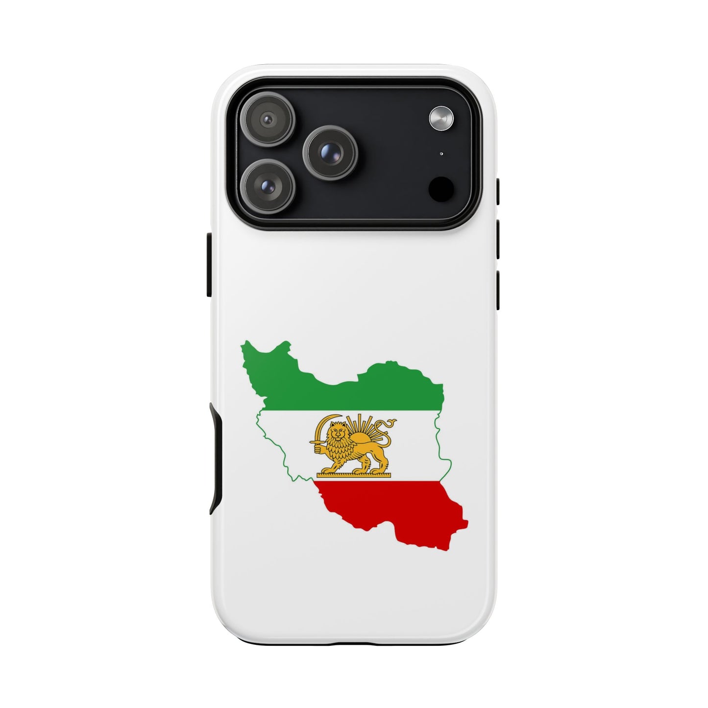Iran Map Phone Case with Lion & Sun Flag — Persian Heritage Protective Case