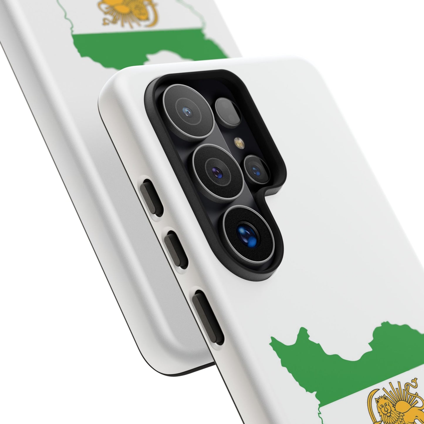 Iran Map Phone Case with Lion & Sun Flag — Persian Heritage Protective Case