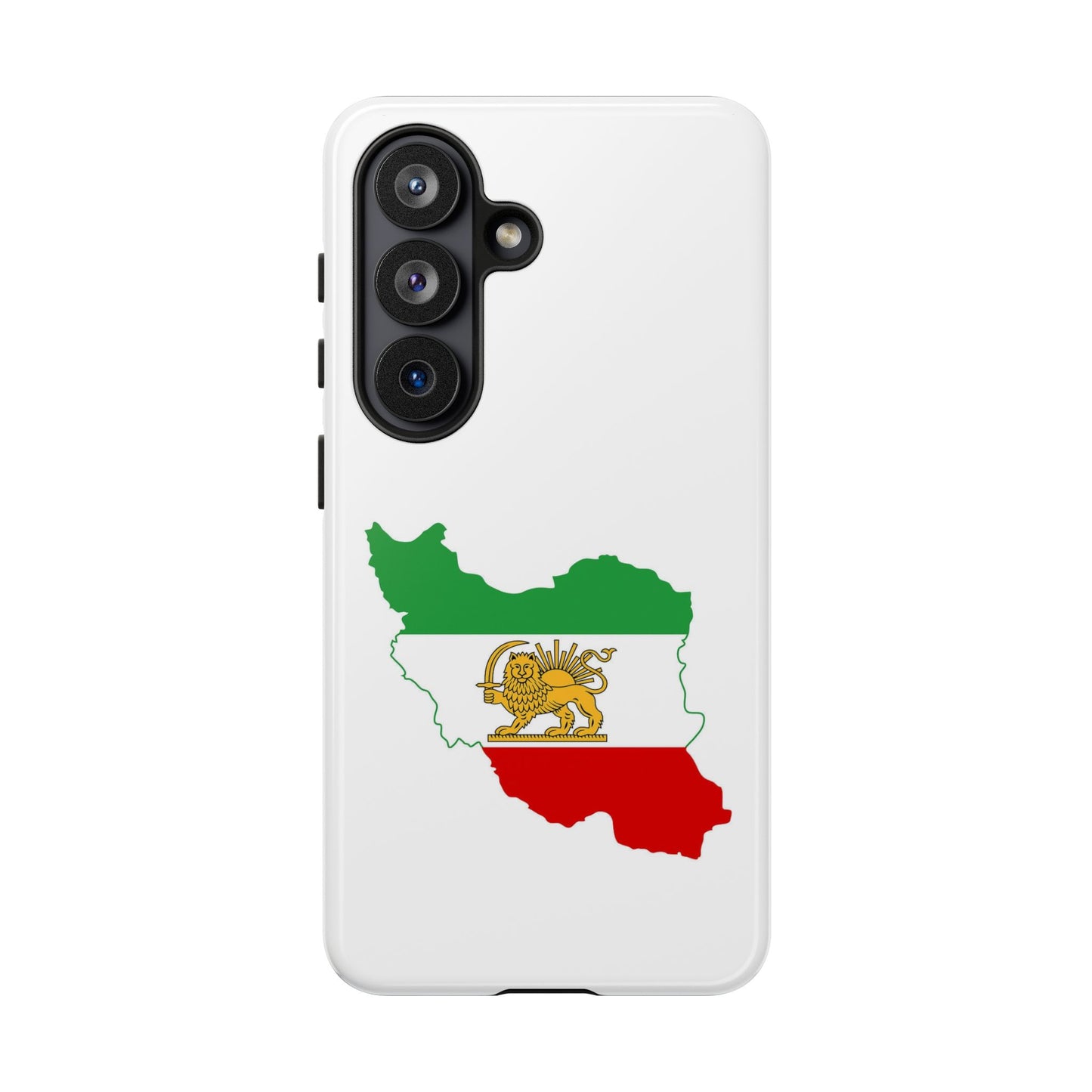 Iran Map Phone Case with Lion & Sun Flag — Persian Heritage Protective Case