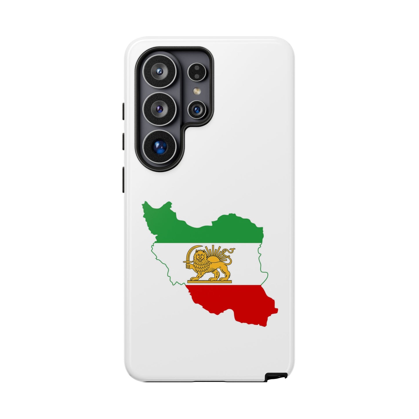 Iran Map Phone Case with Lion & Sun Flag — Persian Heritage Protective Case