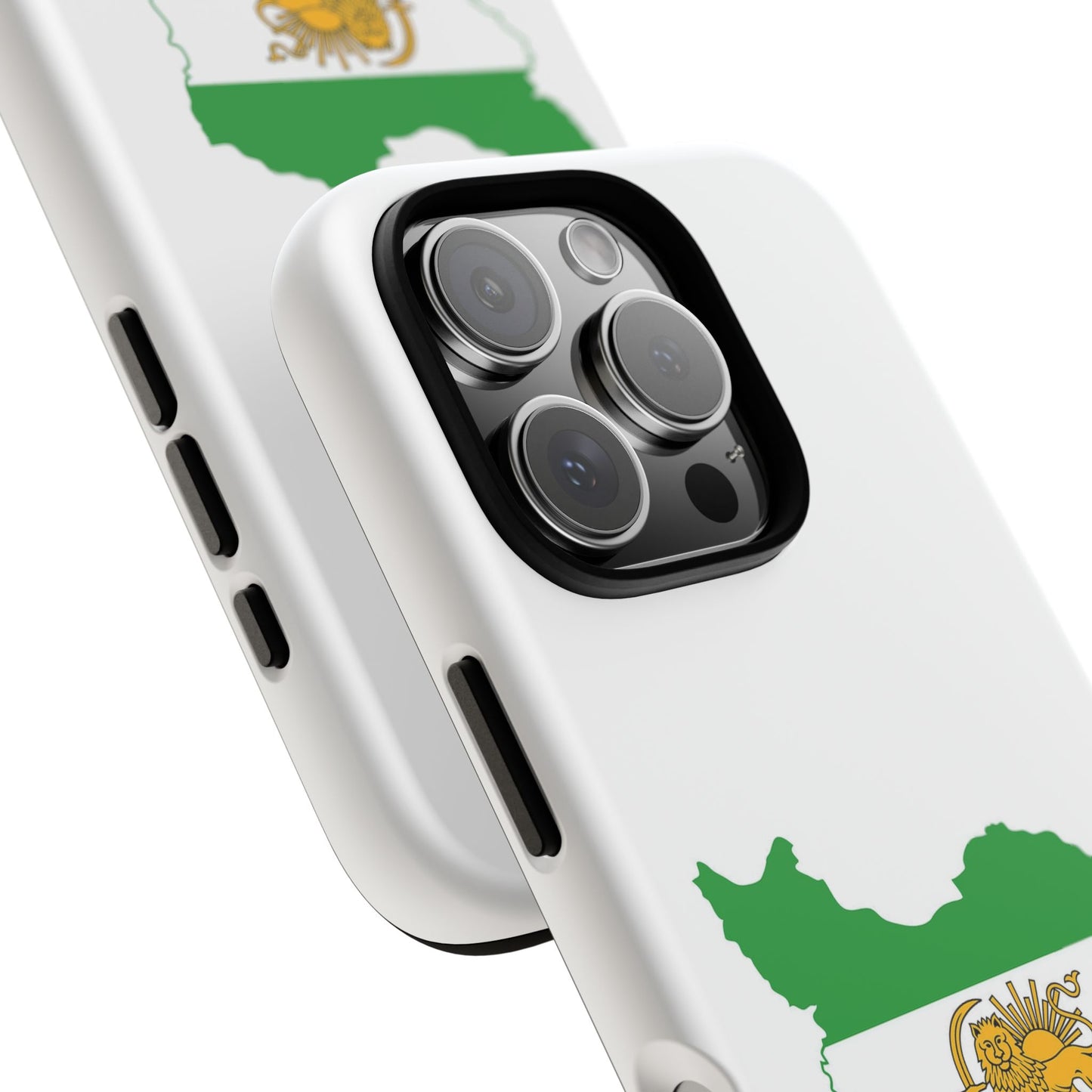 Iran Map Phone Case with Lion & Sun Flag — Persian Heritage Protective Case