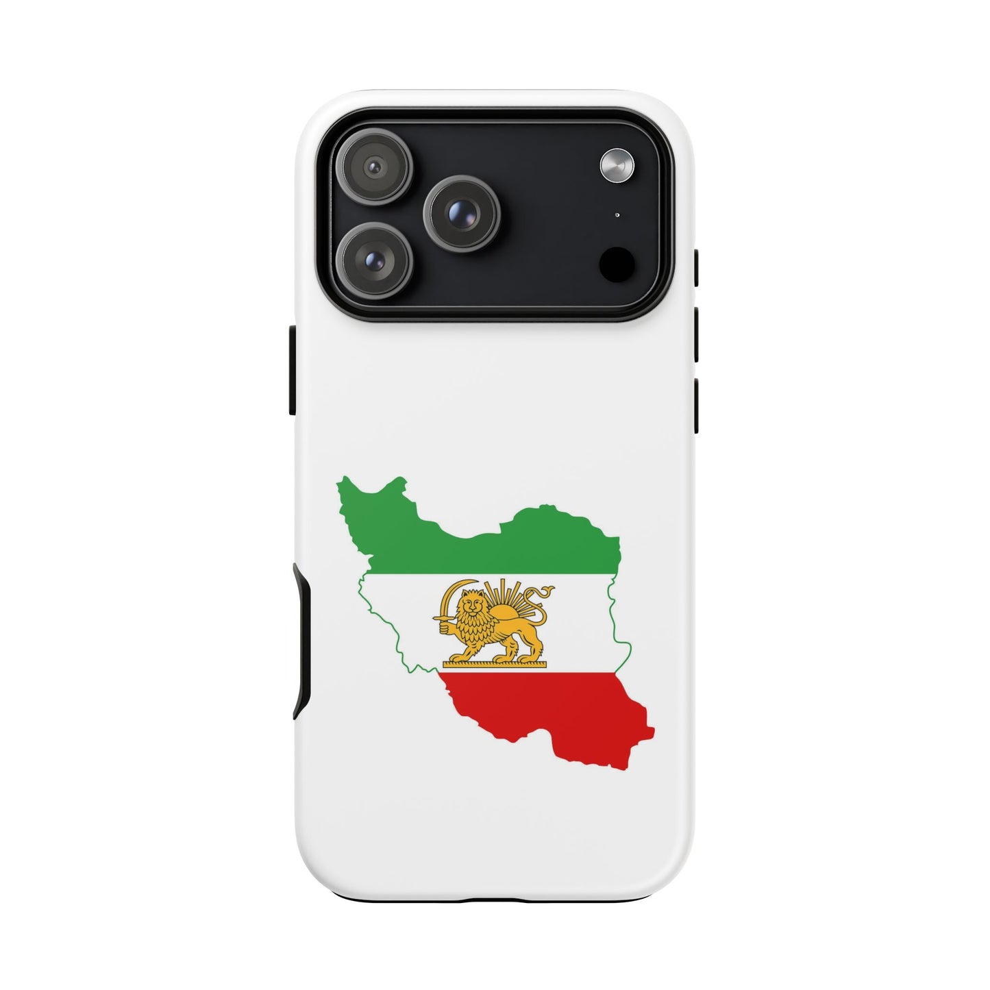 Iran Map Phone Case with Lion & Sun Flag — Persian Heritage Protective Case