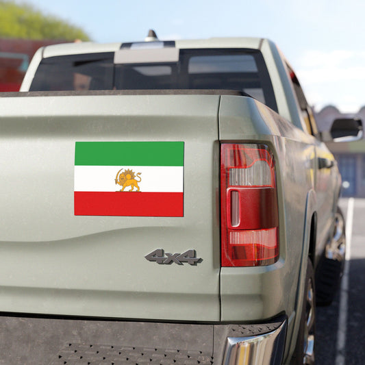 Iranian Lion Flag Car Magnet — Persian Lion & Sun Emblem Vehicle Decal