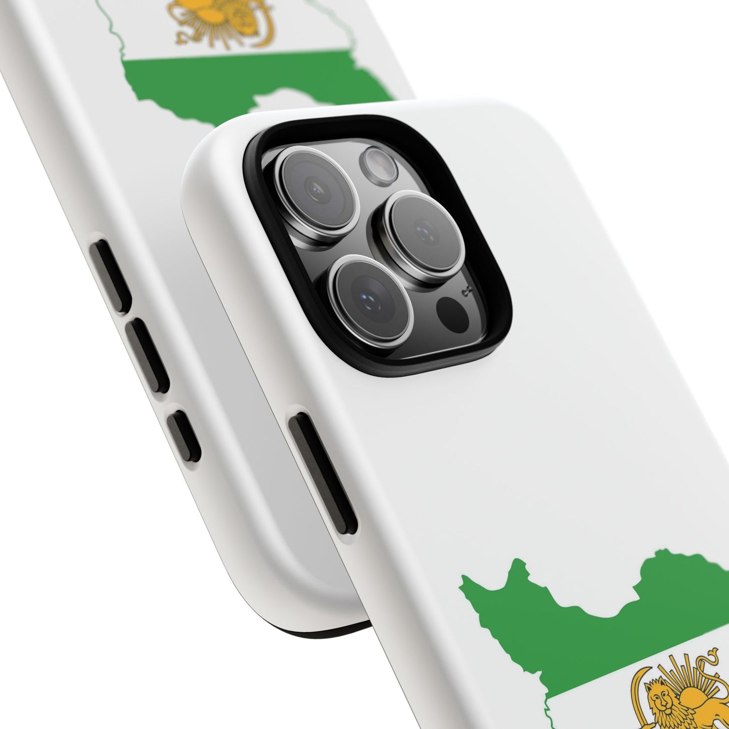 Iran Map Phone Case with Lion & Sun Flag — Persian Heritage Protective Case